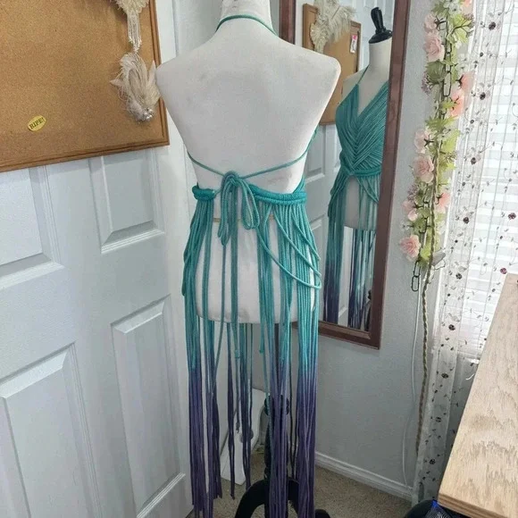 Handcrafted Ombré Macramé Bikini Coverup - Picture 4 of 5